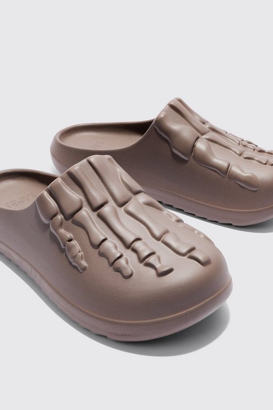 Perforierte Mules mit Skelett-Print