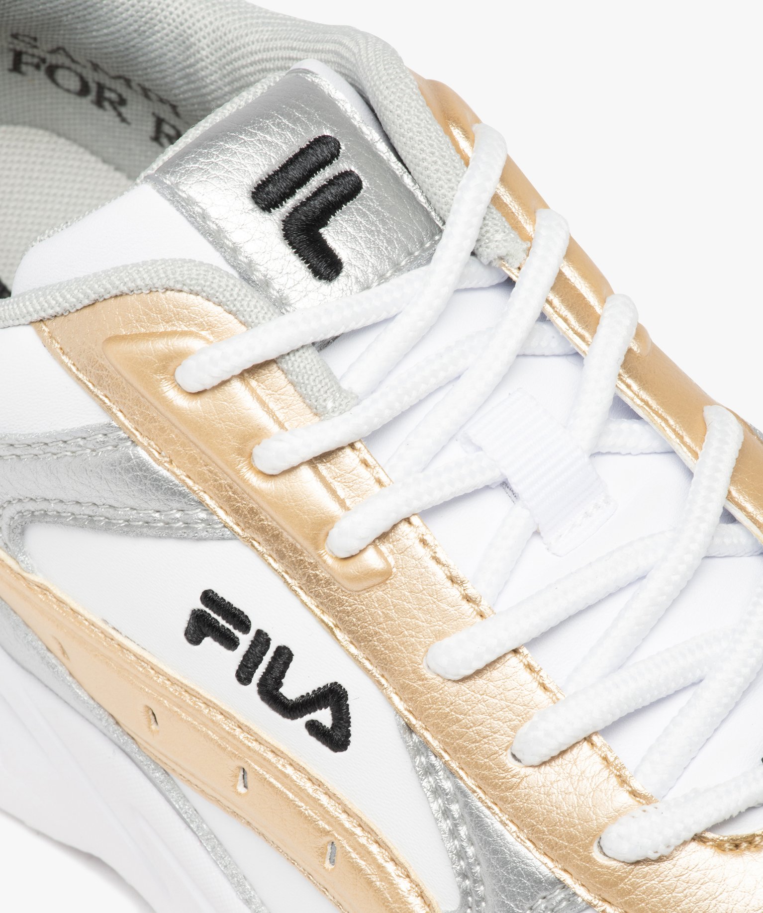 Baskets femmes à lacets avec contrastes métallisés - Fila blanc | GEMO