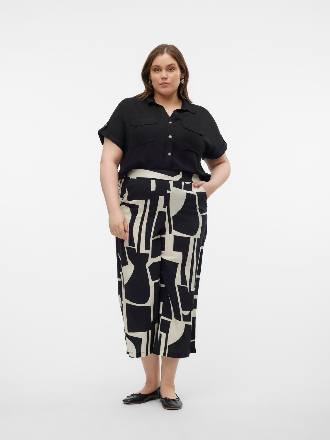 VMCEASY Hohe Taille Culottehose
