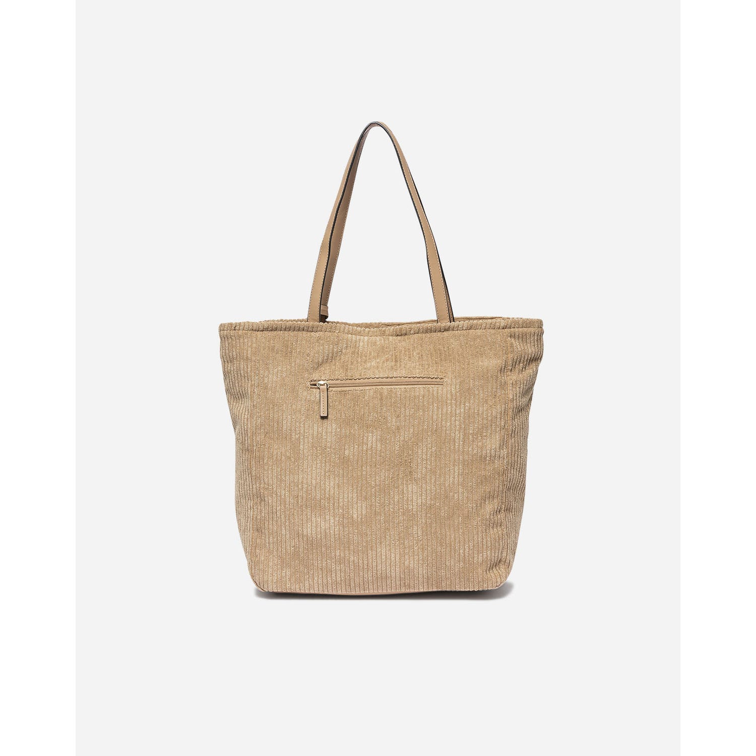 Sac cabas camel en velours côtelé