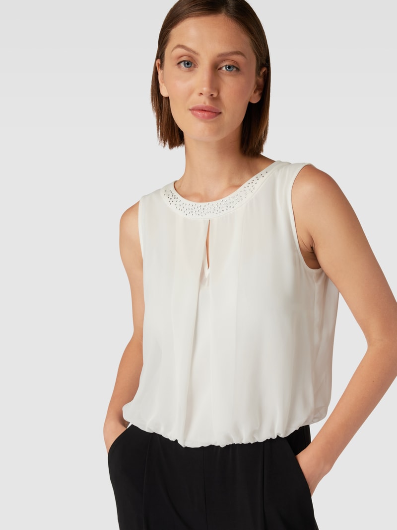 Jumpsuit mit Strasssteinbesatz in schwarz