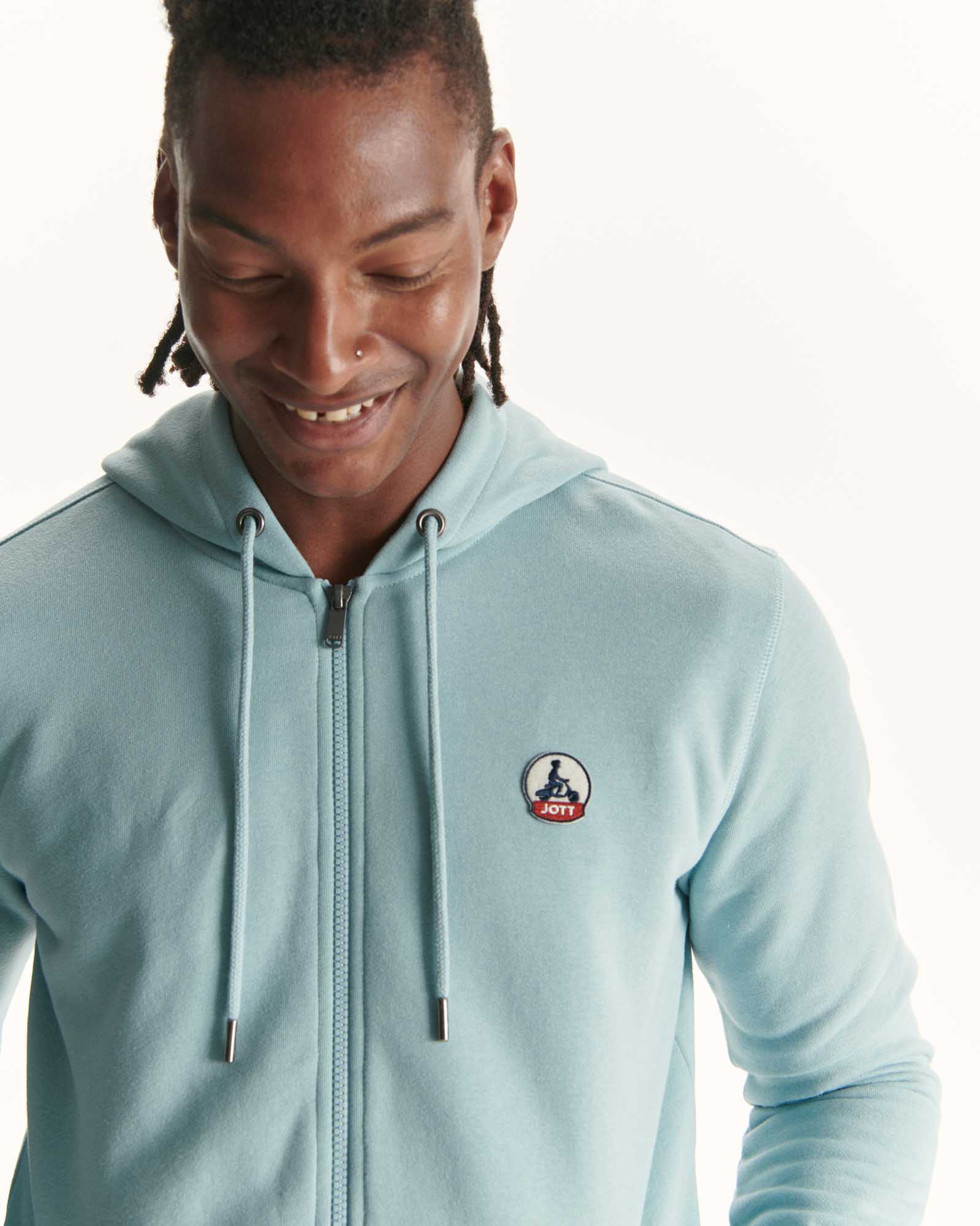 Sweat à capuche en coton biologique Iceberg bleu Mexico