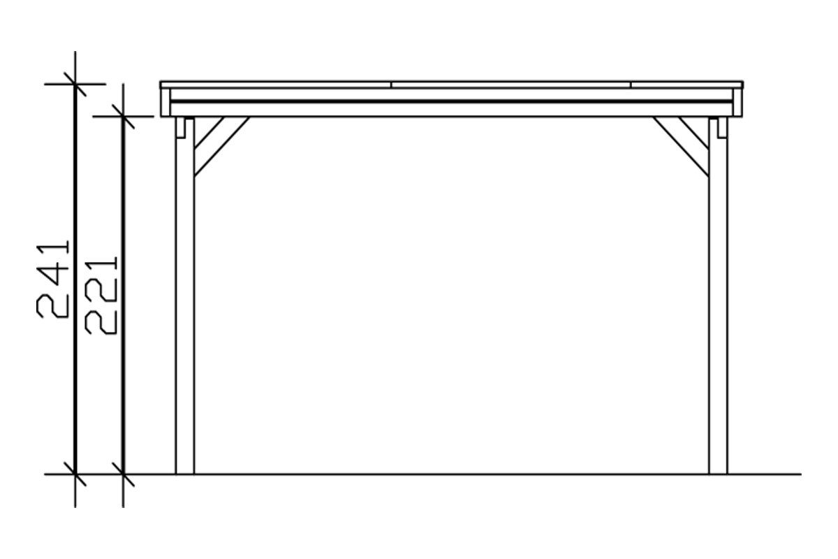 Skanholz Einzelcarport Friesland, BxT: 397x860 cm, 221 cm Einfahrtshöhe