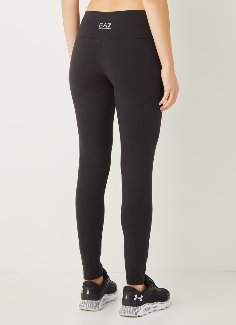 Leggings sportivi a vita alta con logo metallico di Emporio Armani