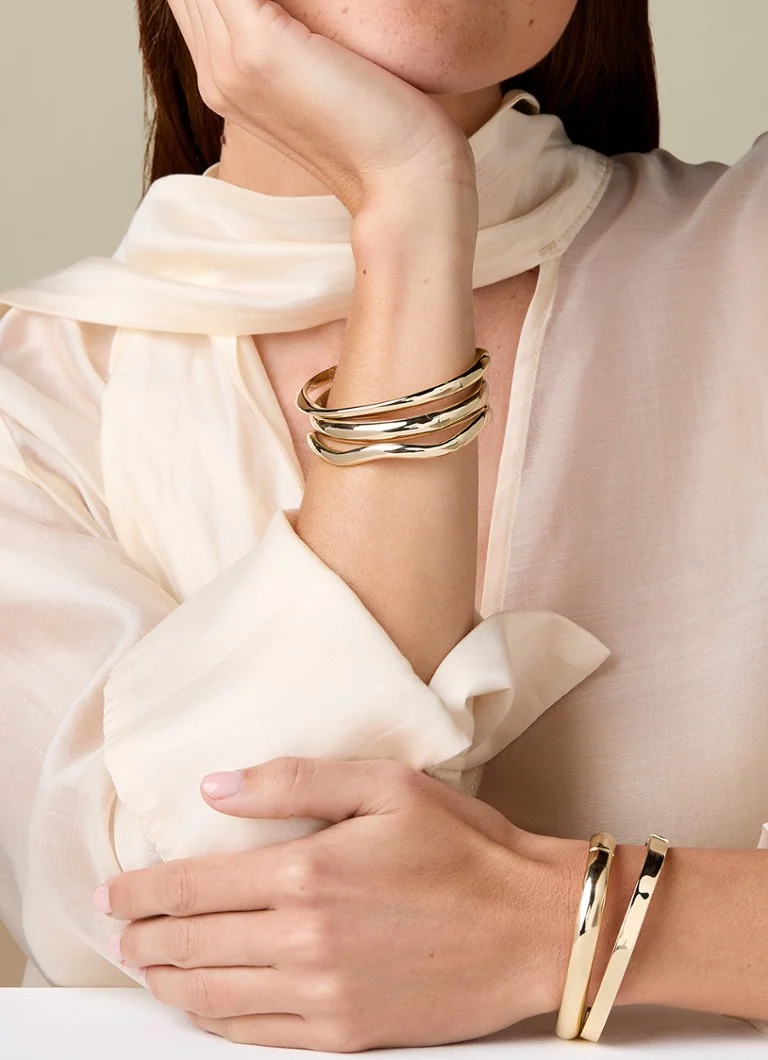 Diamond Point Gold bangle bracelet Timeless Treasures