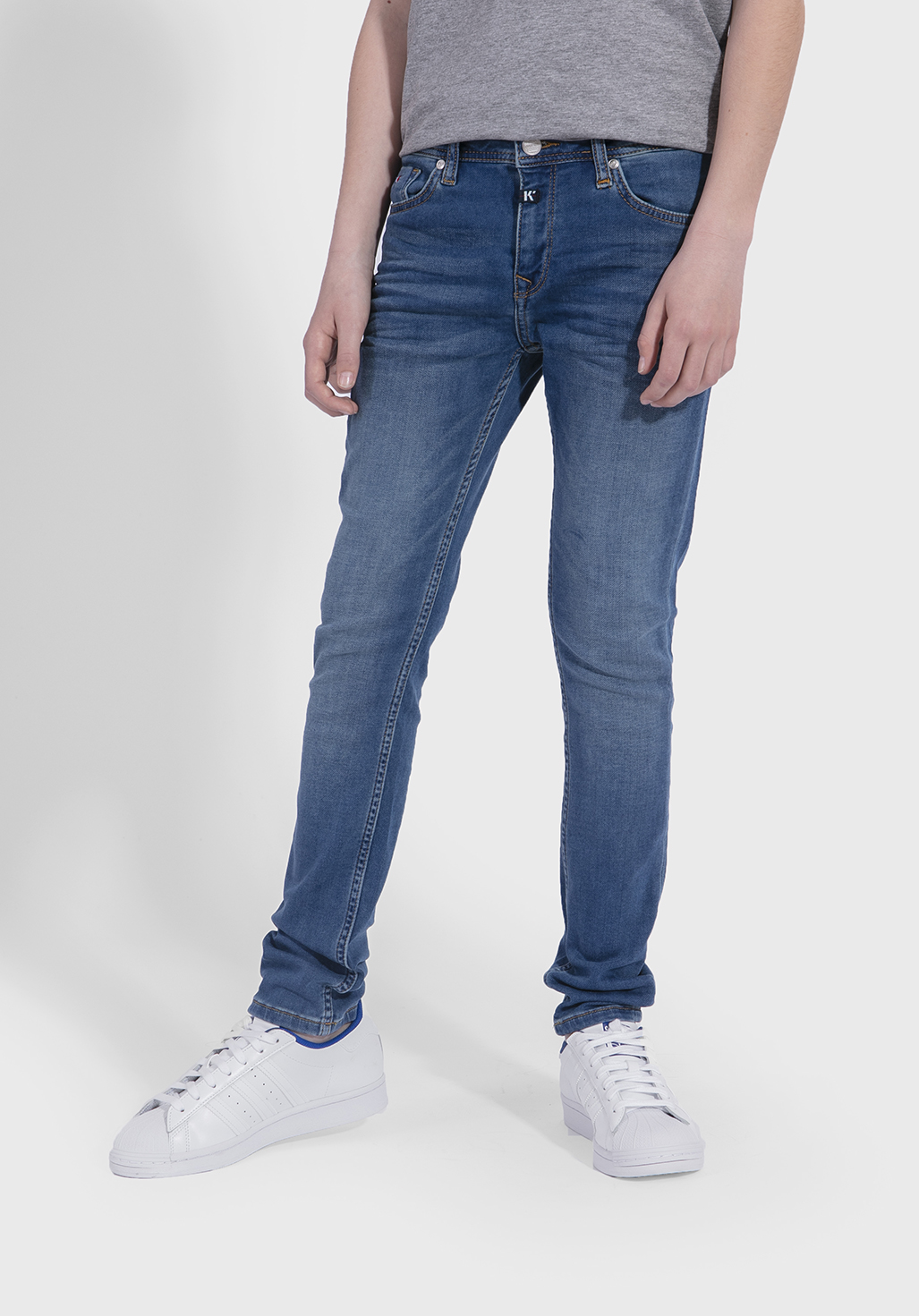 JEGO  Jean slim Garçon bleu délavé