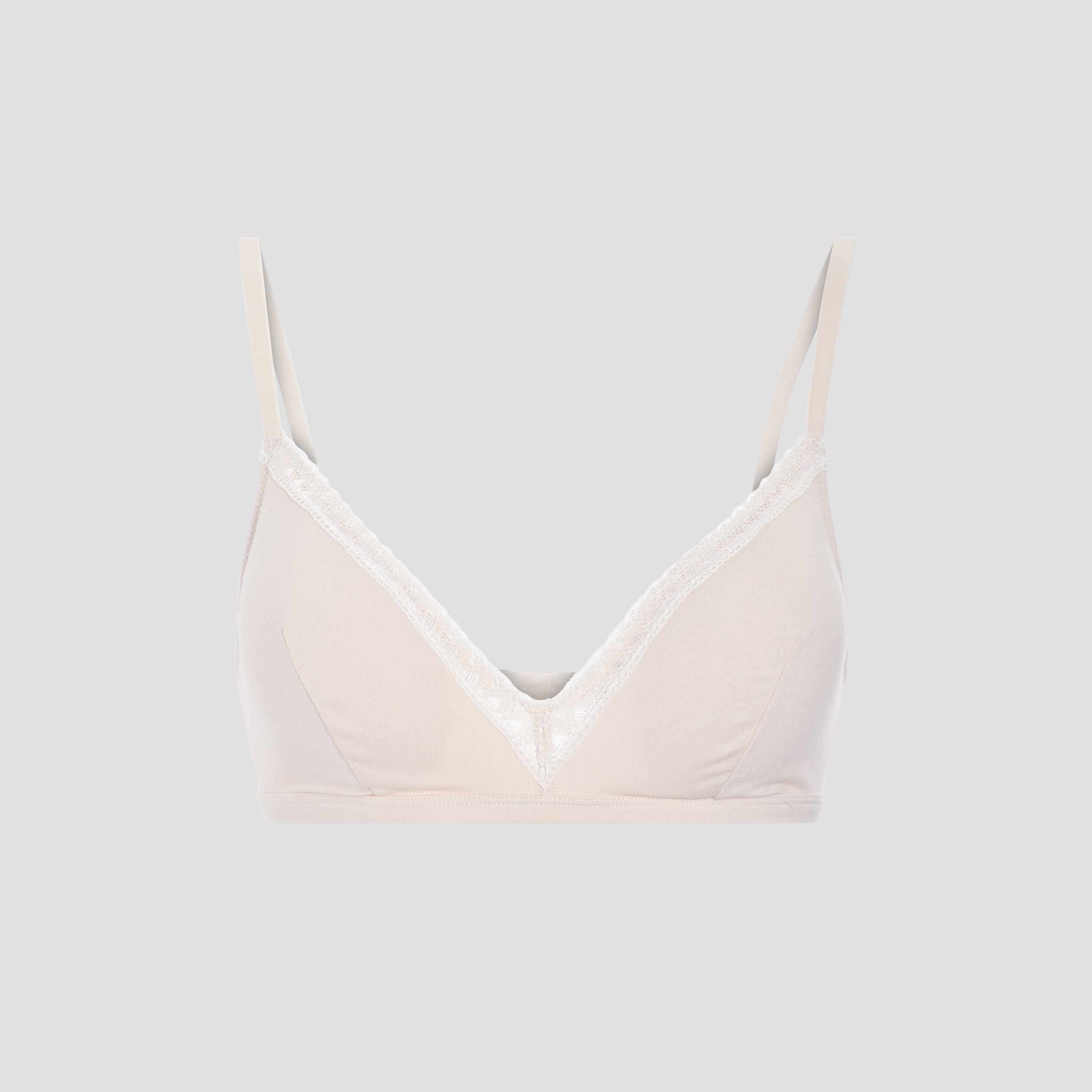 Soutien-gorge triangle coton à coque rose poudrée femme | La Halle