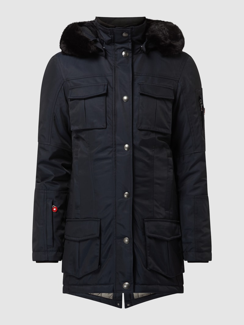 Schneezauber 66 Funktionsjacke mit Webpelz - wattiert in marineblau