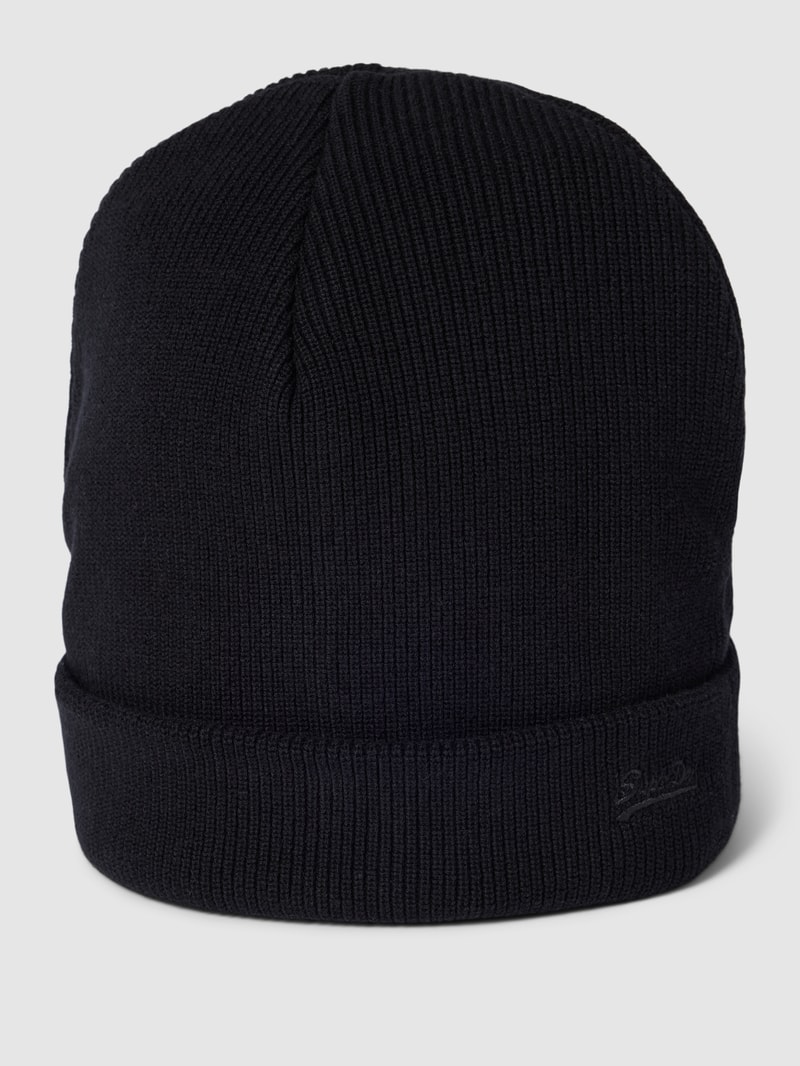 Beanie mit Logo-Stitching in schwarz
