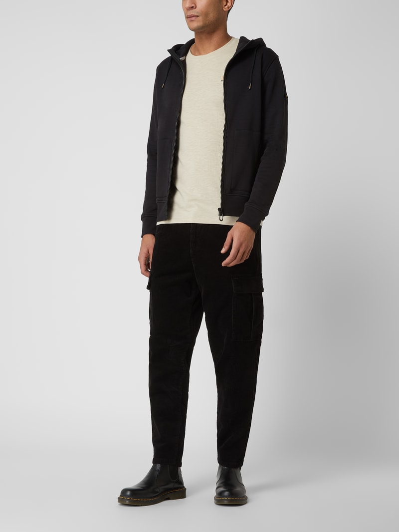 Sweatjacke mit Kapuze in schwarz