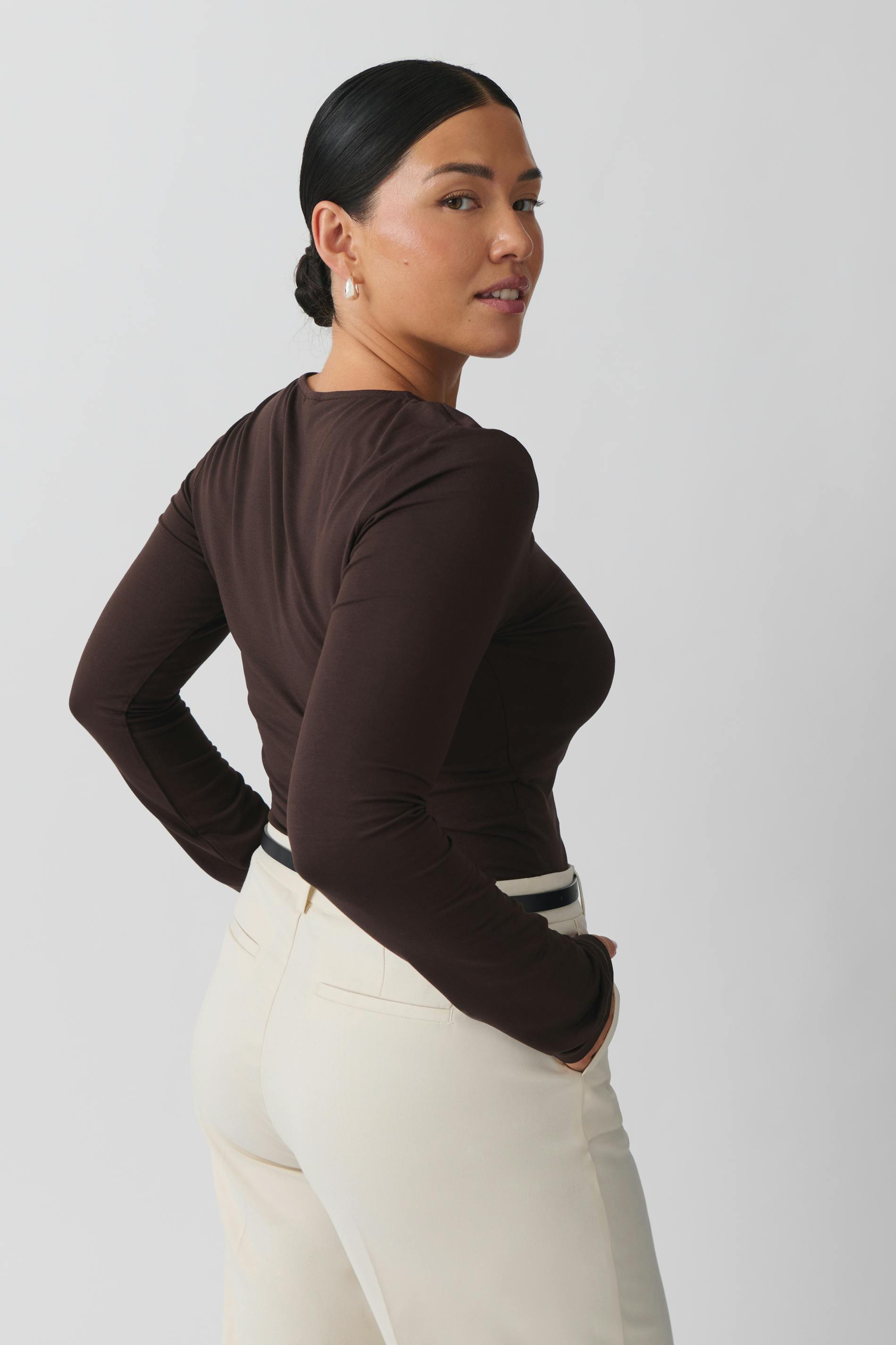 Soft touch crew neck top
