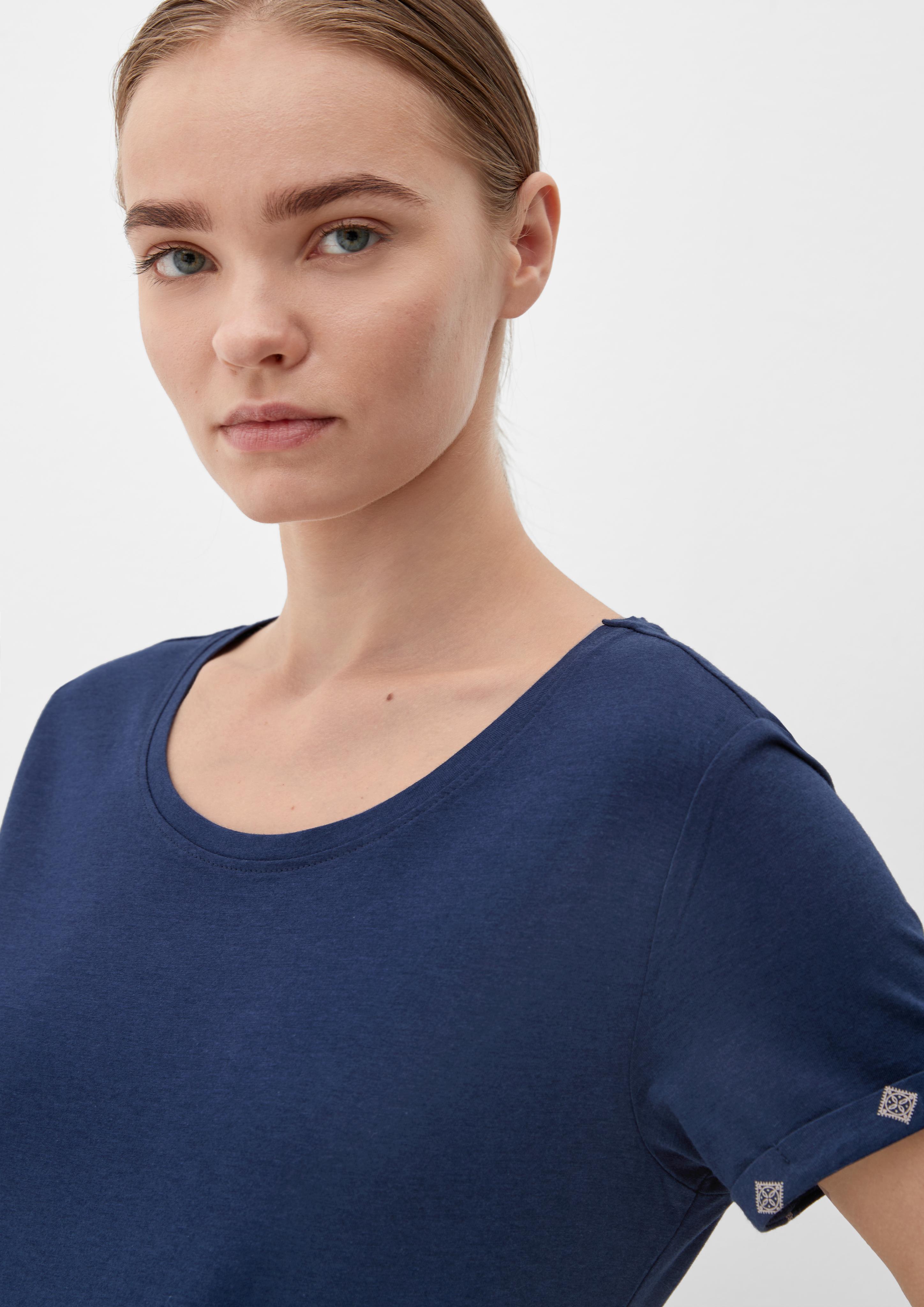 Pyjama-Shirt mit fixiertem Armumschlag  6008356-5865