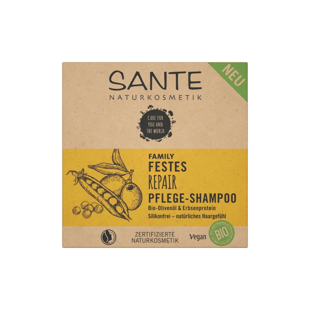 Sante Shampoing Solide Family Repair - Huile d'Olive Bio & Protéine de Pois