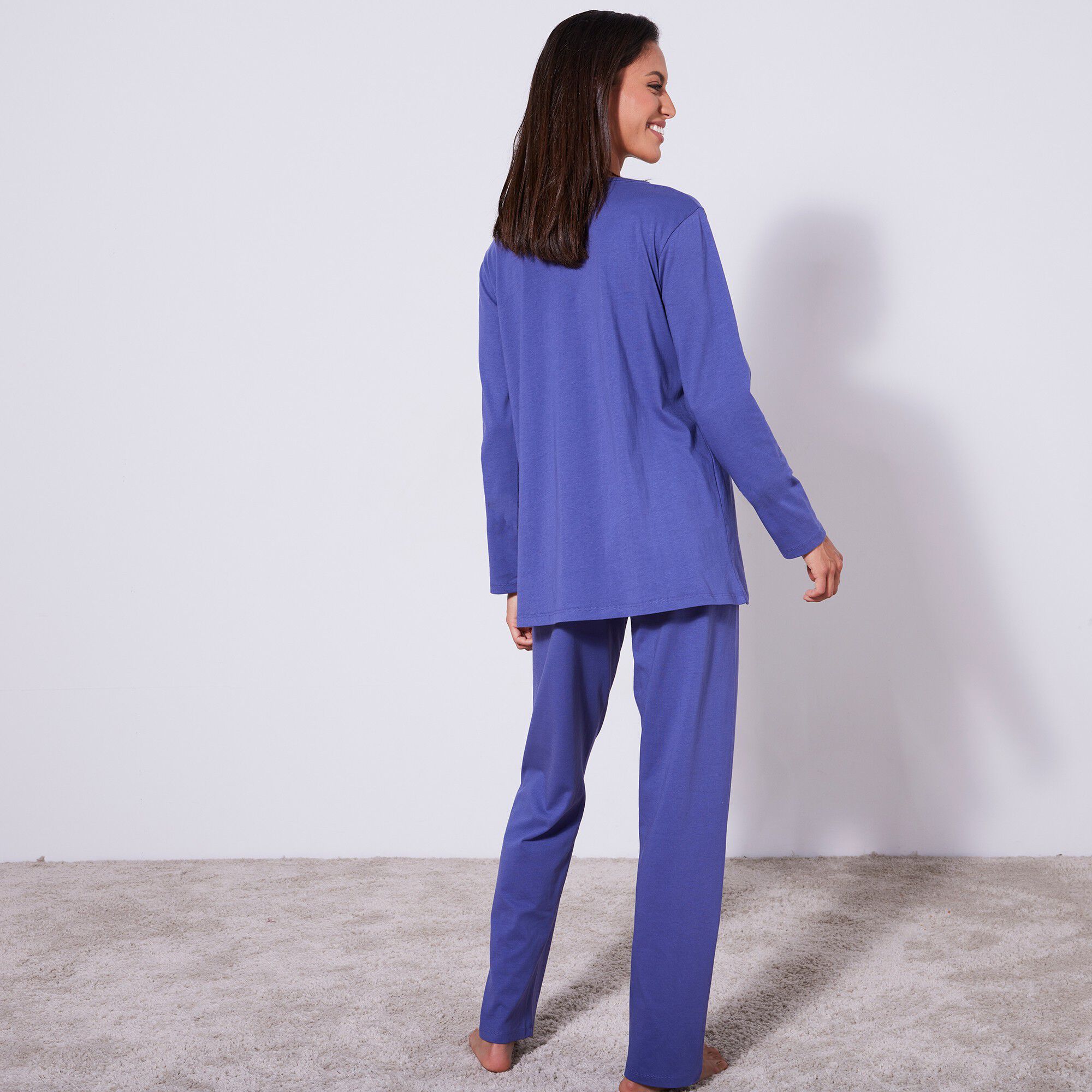 Pyjama manches longues coton imprimé « câlin »