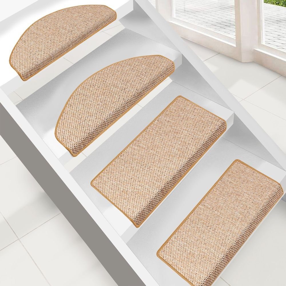 Stufenmatte Haifa, Treppenschoner in 7 Farben & 3 Varianten, Treppenmatten, Karat, Halbrund, Höhe: 3,5 mm