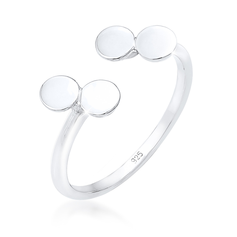 Elli Elli Bague Réglable Ouvert Cercle Geo Bague Femme  Plaqué Or Rose Argent (925/100 Bague