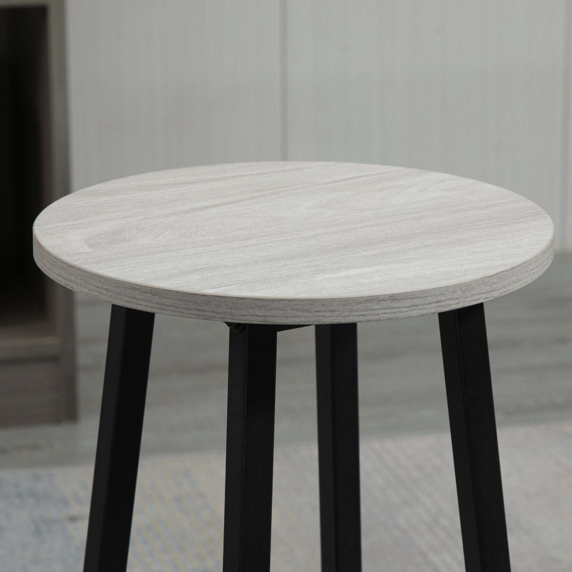 HOMCOM Bargruppe Bartisch-Set im Industriedesign, (Set, 6-tlg), 6-teilig Essgruppe 2 Bartisch mit 4 Stühlen Grau, Schwarz