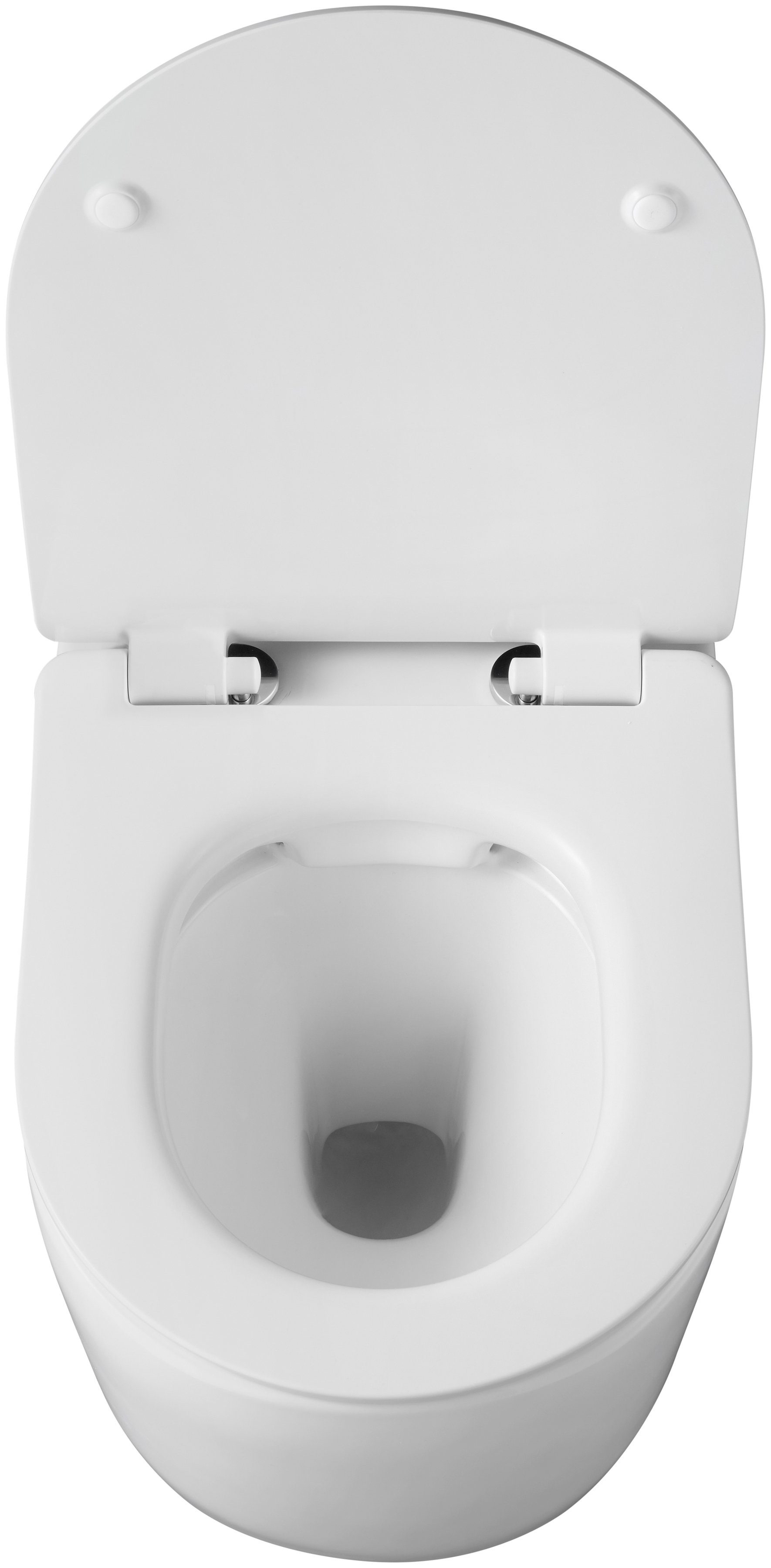 welltime Tiefspül-WC Trento, wandhängend, Abgang waagerecht, spülrandlos, aus Sanitärkeramik, inkl. WC-Sitz mit Absenkautomatik