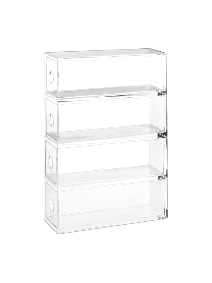 relaxdays Make-Up Organizer 4 Schubladenboxen in Transparent günstig kaufen onesize