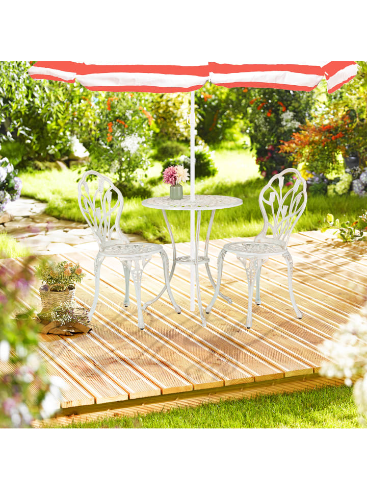 relaxdays 3-tlg. Gartenmöbel Set in Weiß/ Bronze günstig kaufen onesize
