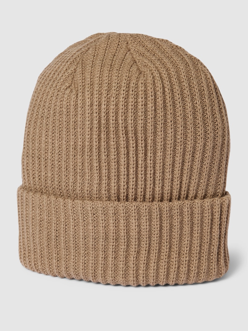 Beanie mit breitem Umschlag in beige