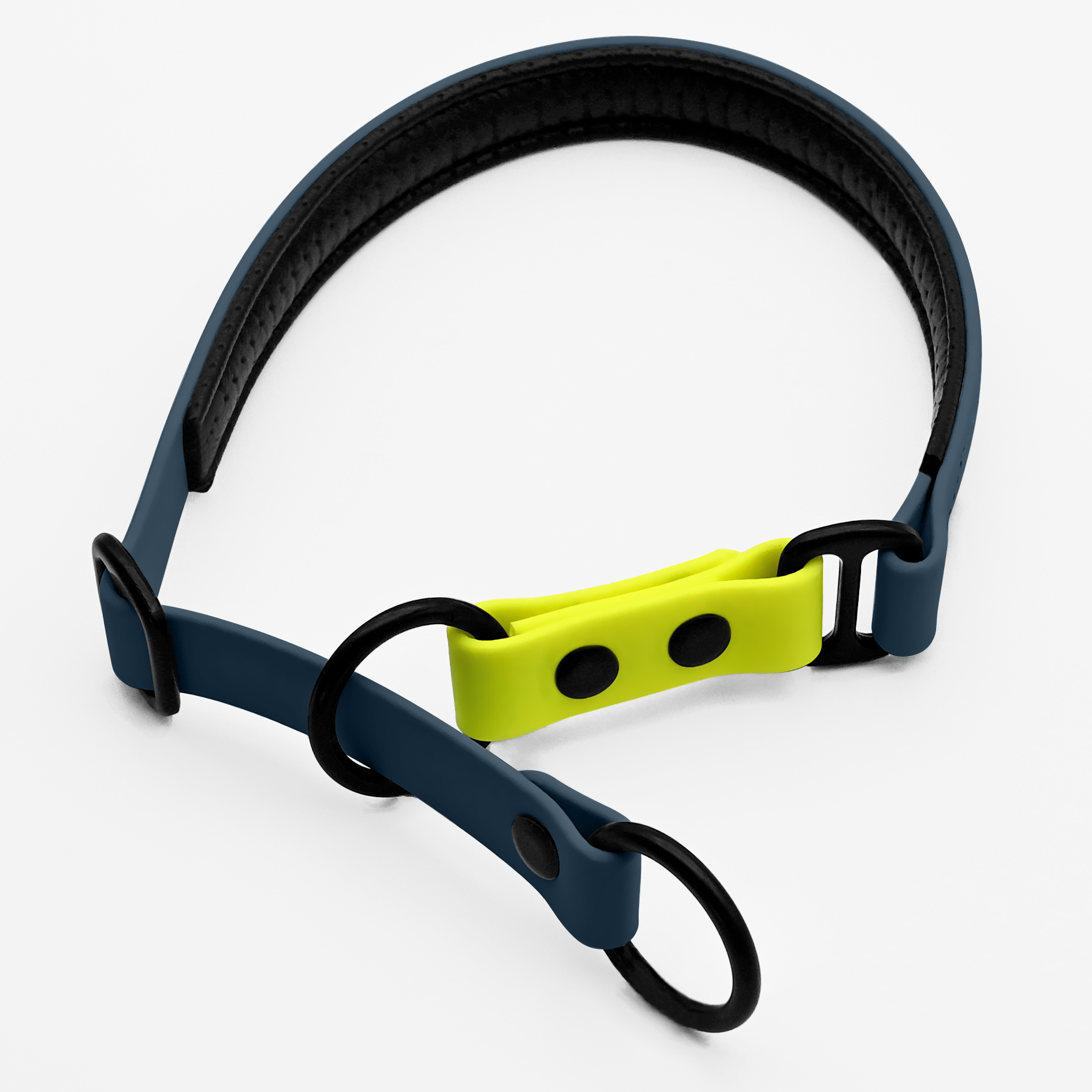 THE DOG IDEA Hundehalsbänder THE DOG IDEA Zugstopp Halsband Navy neon gelb XS
