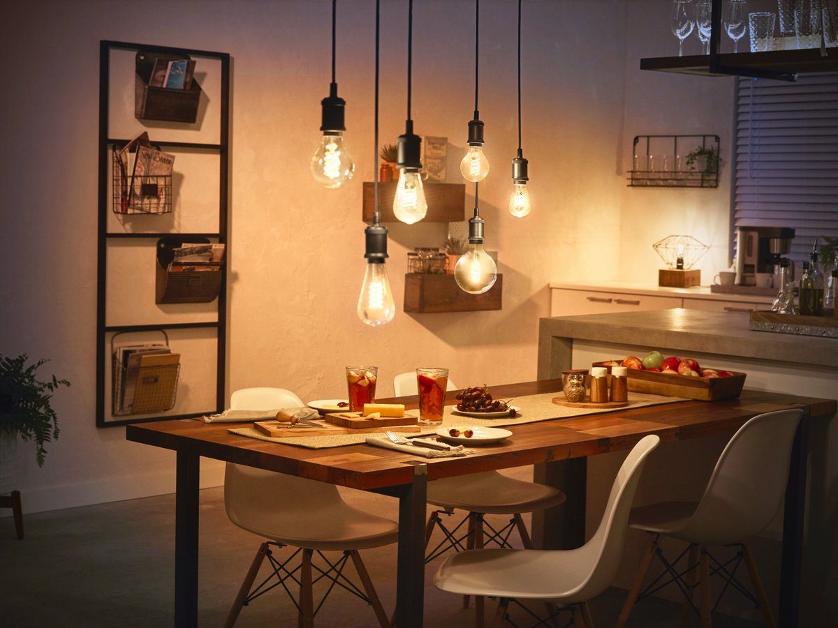 Philips Hue Smarte LED-Leuchte White E27 Filament Globe G93 550lm
