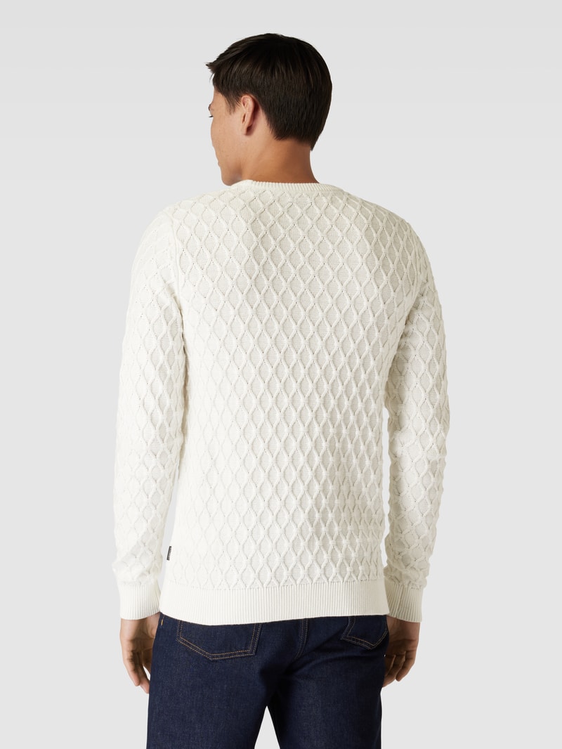 Strickpullover mit Strukturmuster in offwhite
