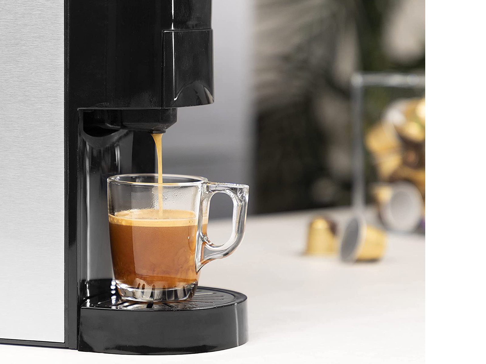 PRINCESS Kapselmaschine, auch für Kaffee-Pulver mit abnehmbarem Wassertank Kaffeemaschine klein