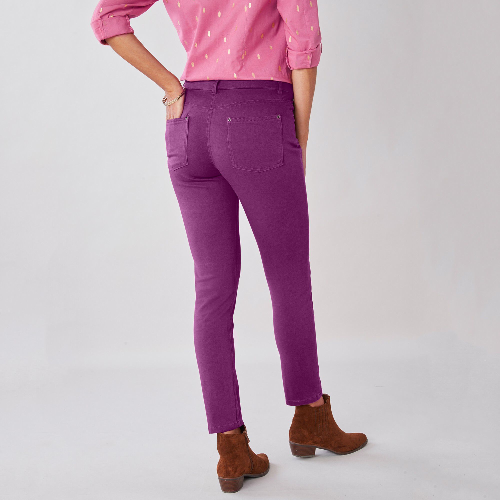 Pantalon 7/8ème fuselé stretch uni