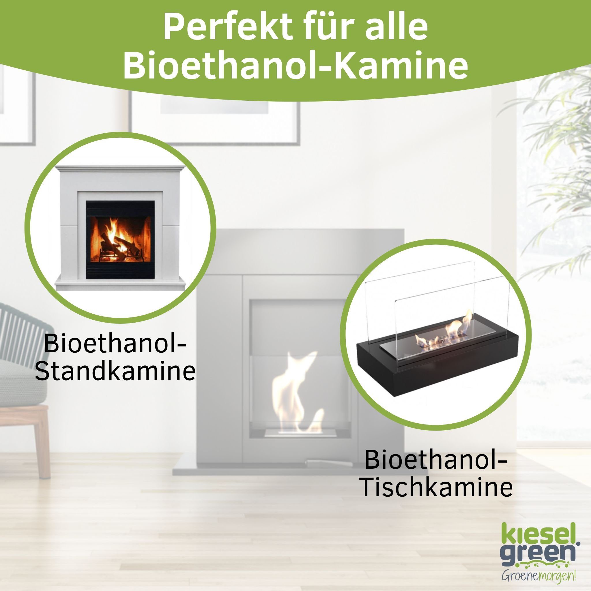 KieselGreen Bioethanol KieselGreen Bioethanol 5/10/25/50 Liter mit Duft für Ethanol-Kamin, 5 l