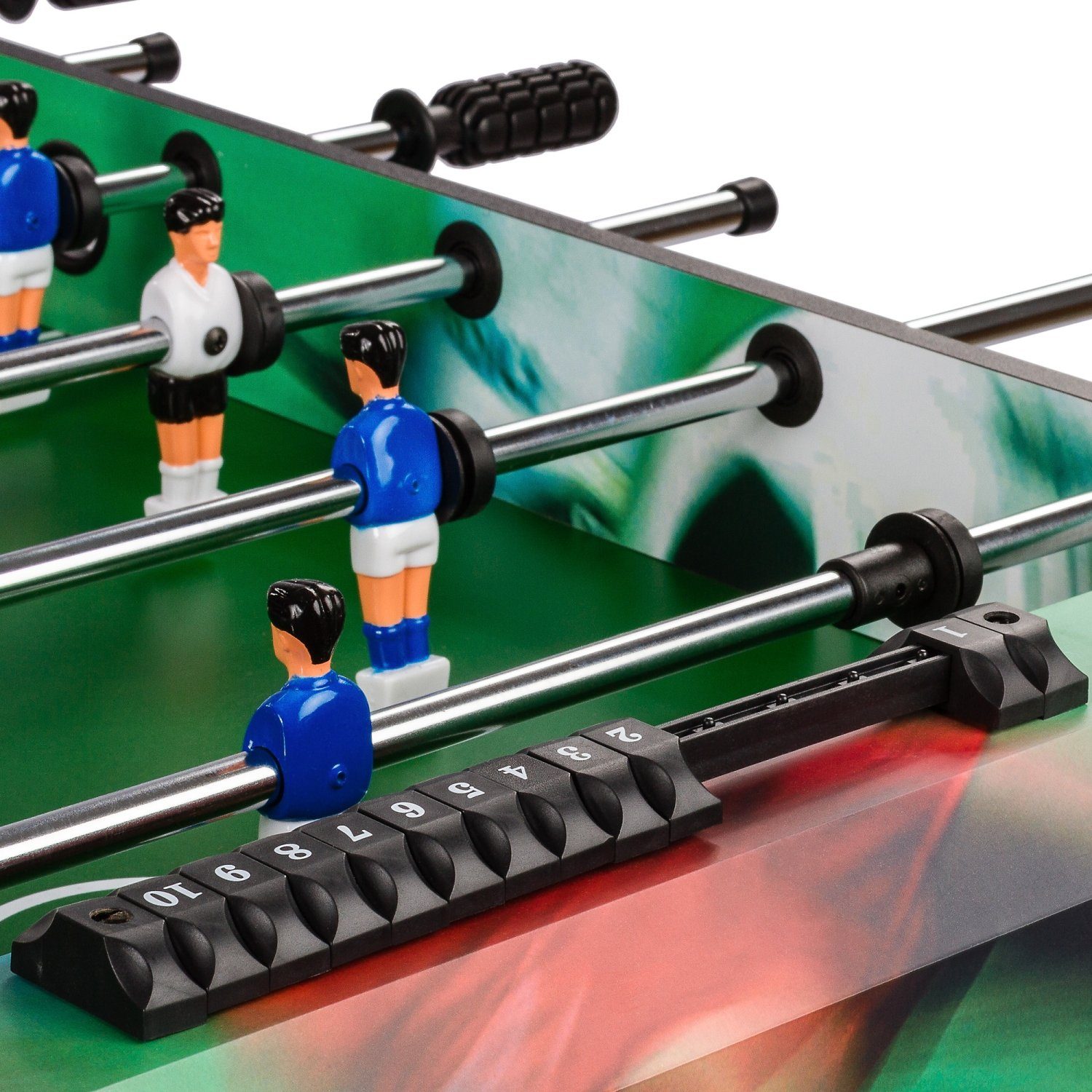 GAMES PLANET Kickertisch Games Planet Tischfussball „Belfast“, klappbar, Farbvarianten: Schwarz/weiß/Holzdekor hell oder Dunkelbraun/Soccer, nahtlos hochgezogene Spielfeldecken, inkl. 2 Bälle, Kicker Kickertisch Tischkicker