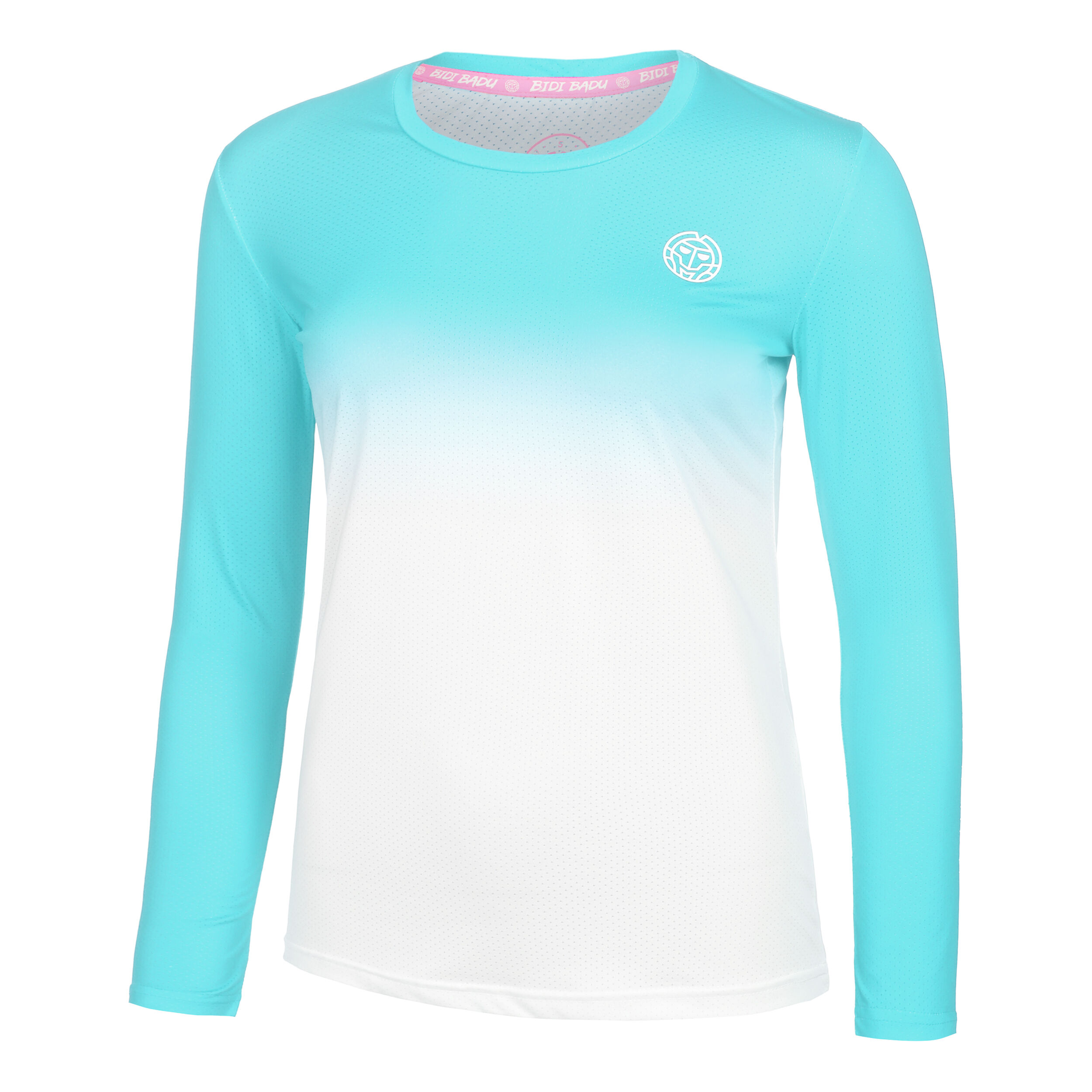 Crew Gradiant Longsleeve Damen - Türkis, Weiß