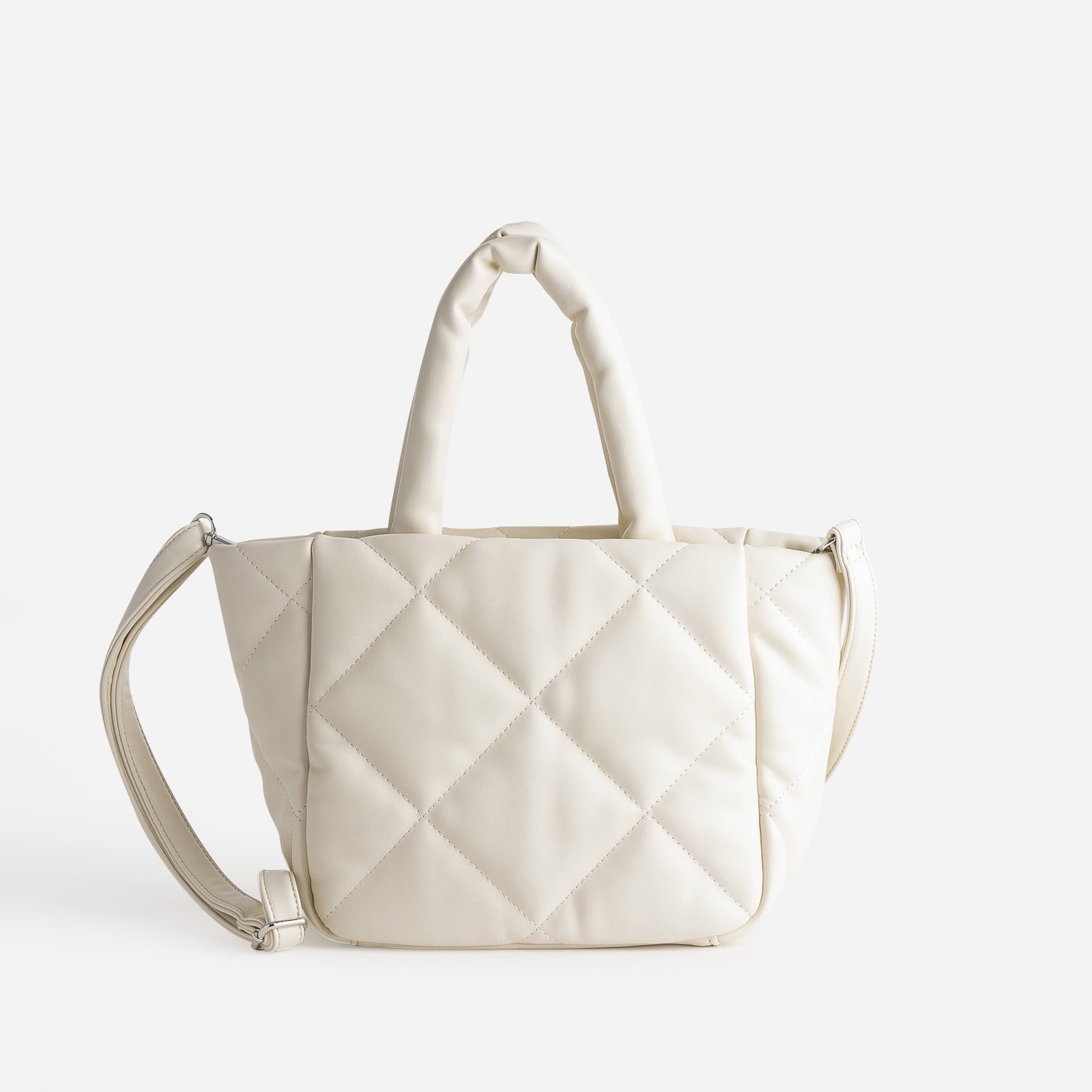 Sac à main TEXTO écru matelassé