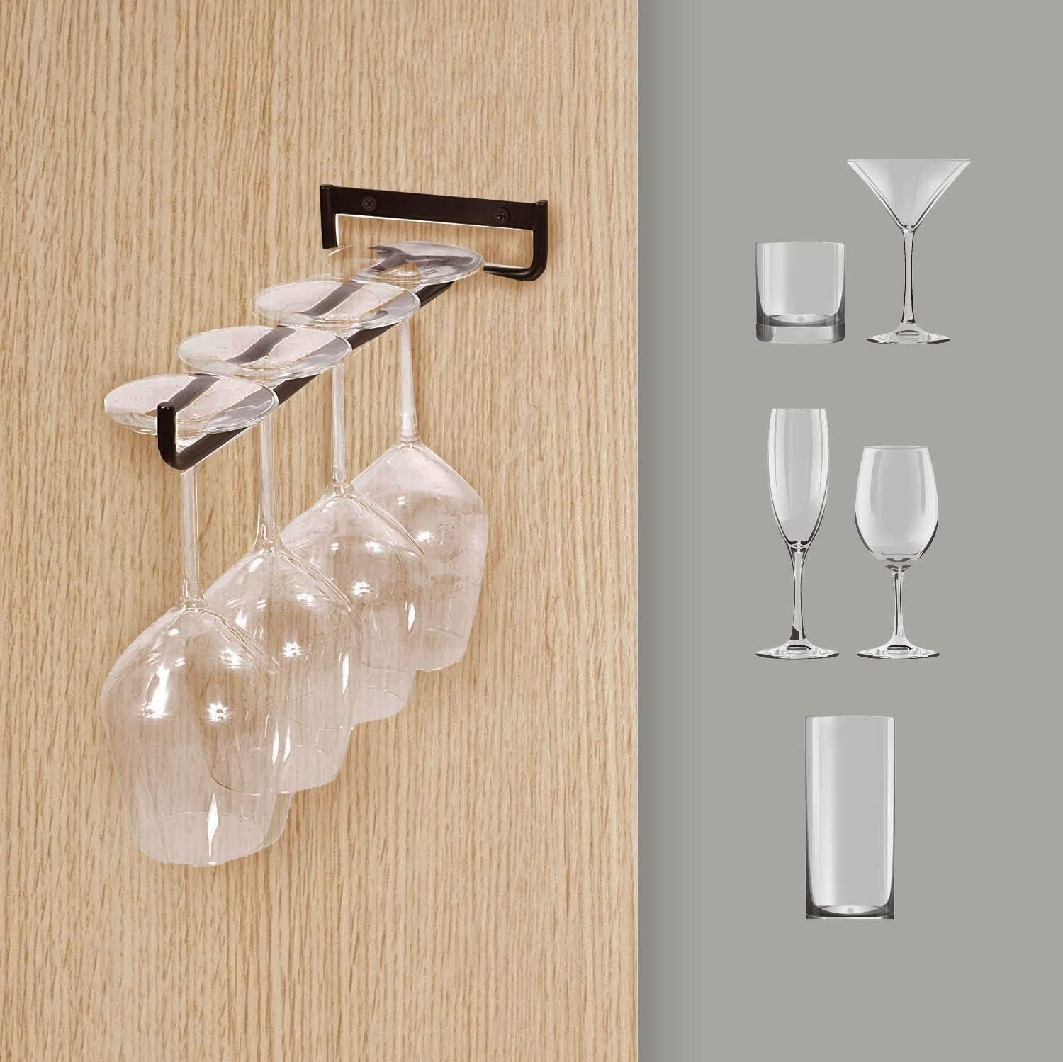 KOMIRO Gläserhalter 4pcs Gläserhalter Weinglashalter Wand Weinglas
