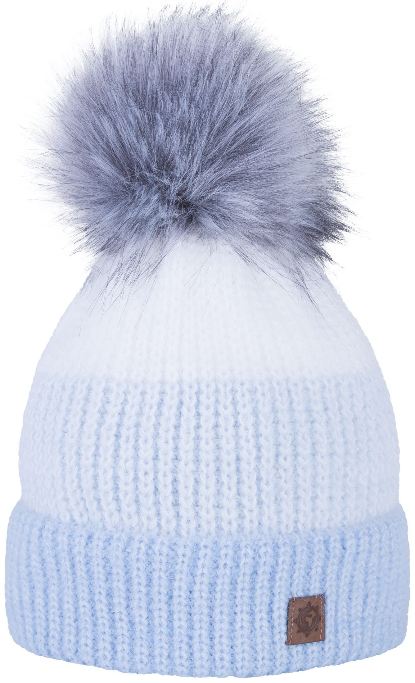 compagno Bommelmütze (1-St) Wintermütze Strickmütze Damen Mütze Winter Fleecefutter Beanie