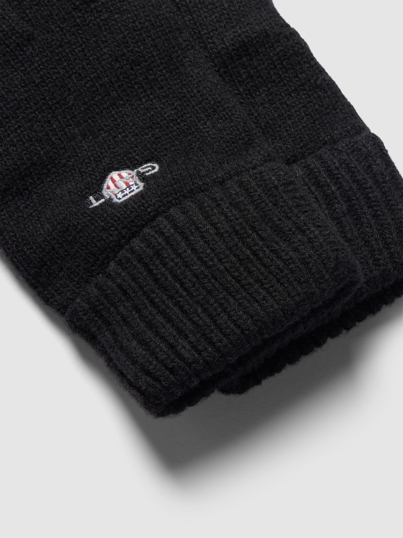 Handschuhe mit Label-Stitching in schwarz