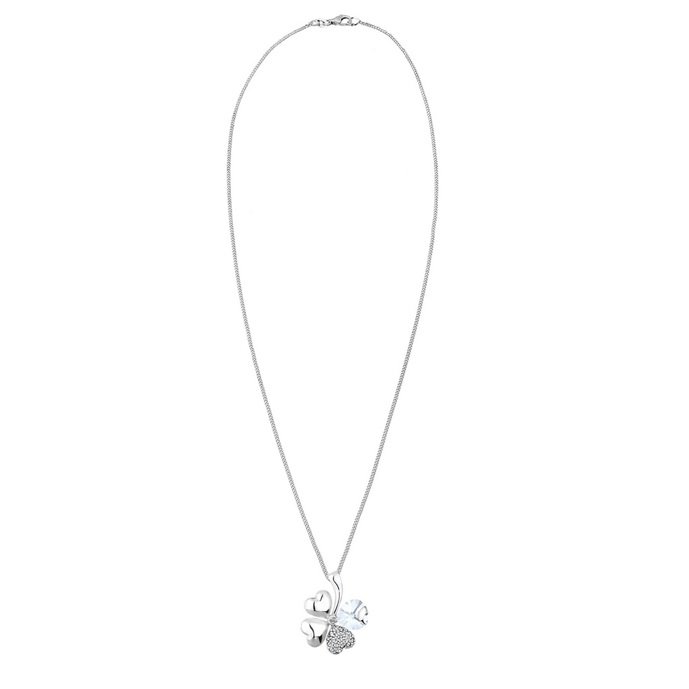 Elli Elli Collier Kleeblatt Herz Kristalle Silber collier