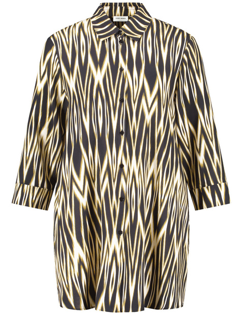 Gemusterte Longbluse aus nachhaltigem Material