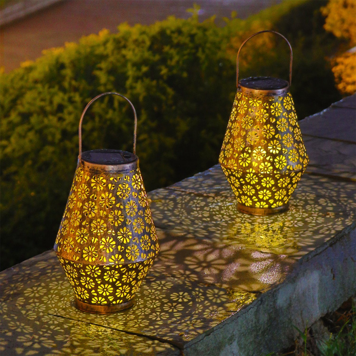 Kpaloft LED Solarleuchte, Laterne Außen IP55 wasserfest Hängend Deko Garten
