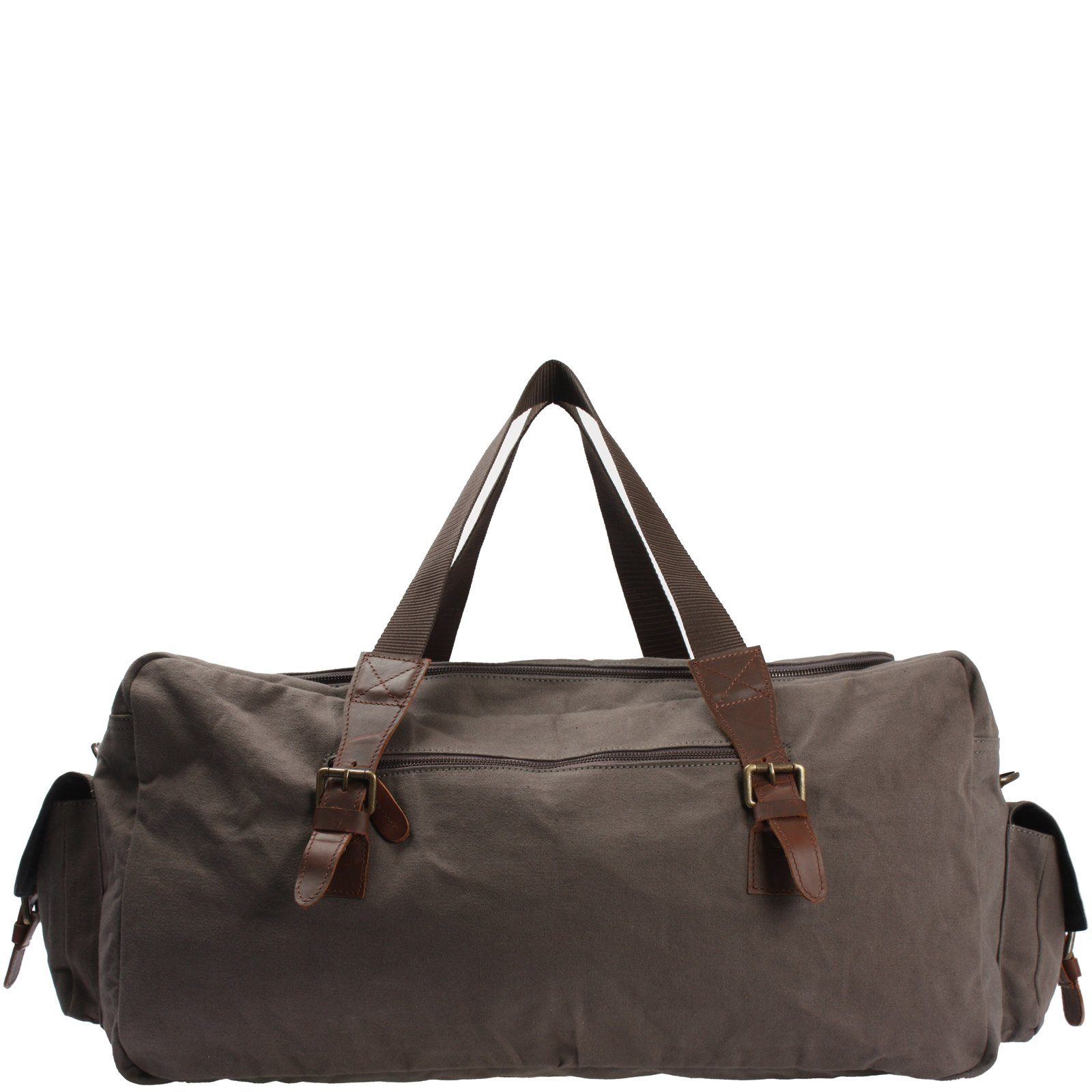 LECONI Weekender Reisetasche Sporttasche Damen Herren Leder Canvas LE2019