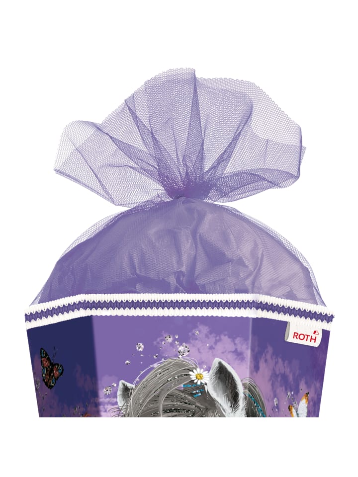 ROTH Schultüte groß Blumenpferde 85 cm, Glitter in Lila günstig kaufen onesize