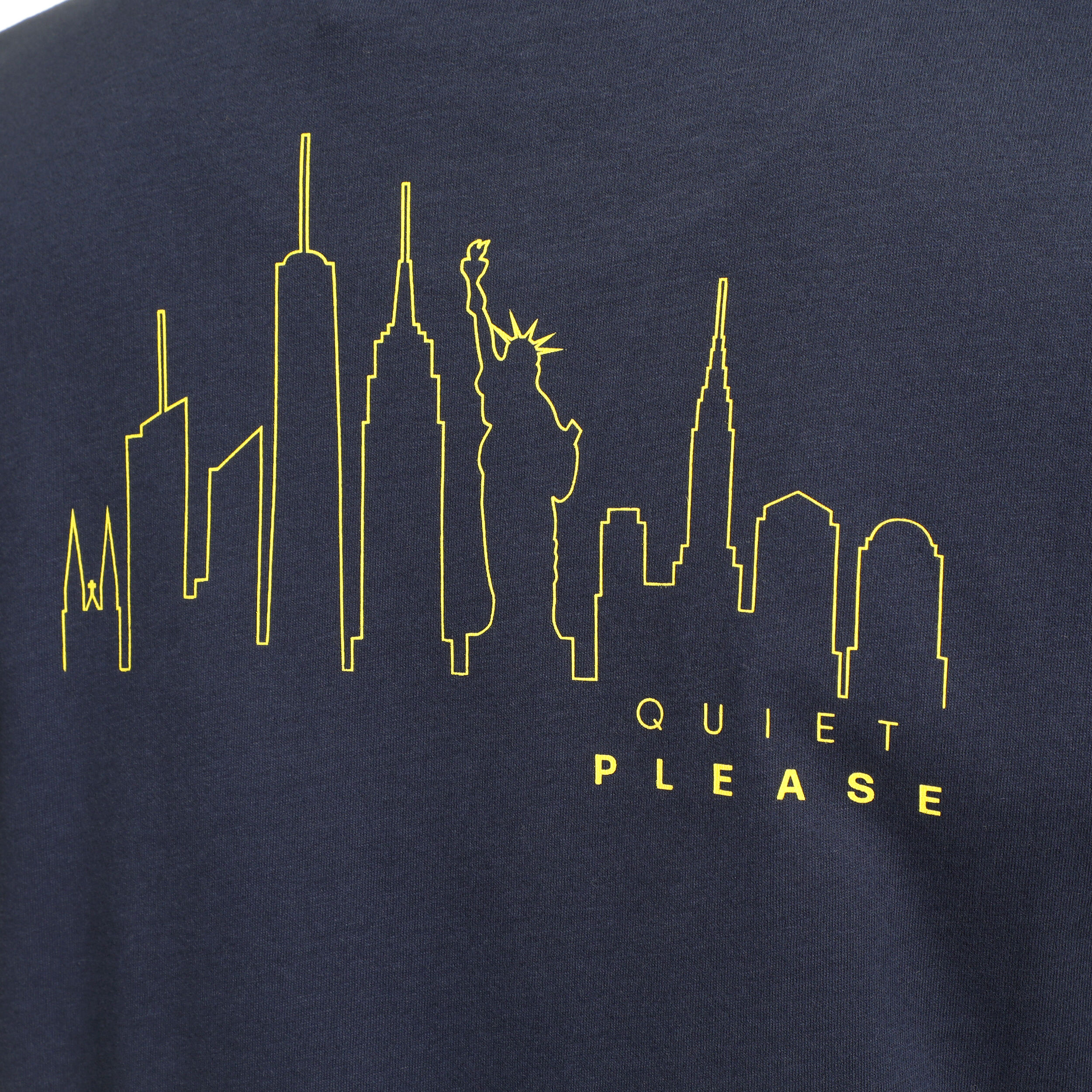 New York Skyline T-Shirt Herren - Blau, Gelb