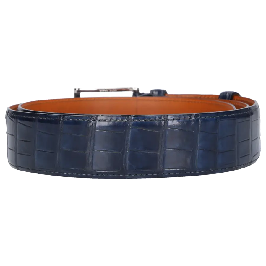 Santoni - Gürtel Alligatorleder - blau