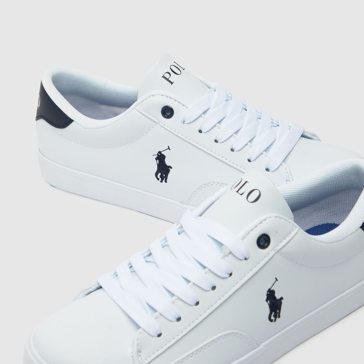 Polo Ralph Lauren vita & marinblå Theron v pojkar ungdomsskor