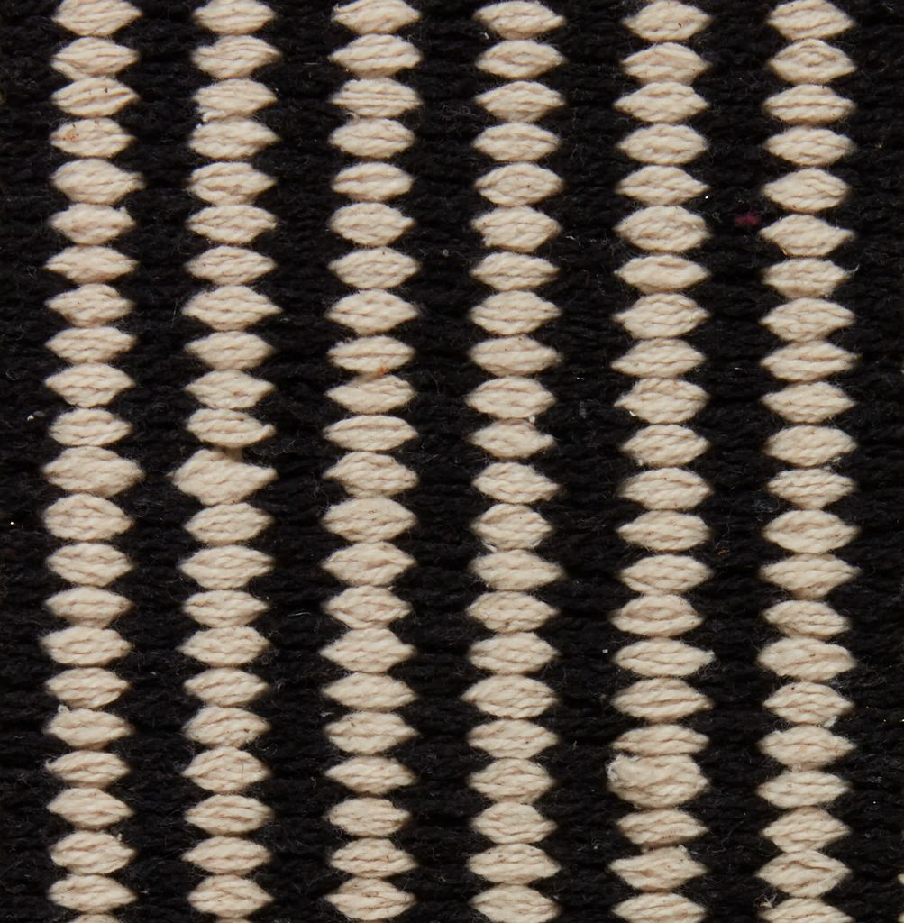 Tapete HOSTA 65x140 listrado em preto e bege