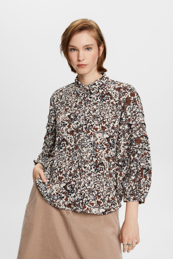 Recycelt: gemusterte Chiffonbluse
