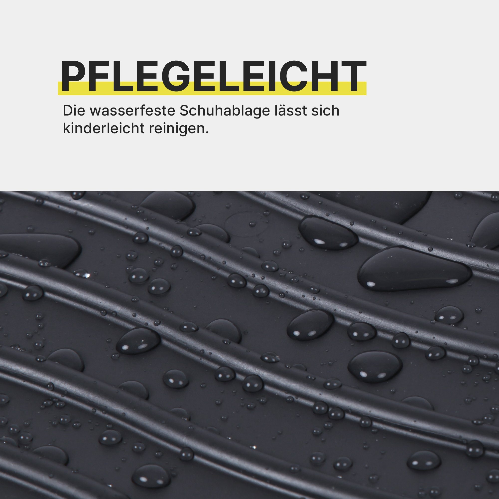 Bestlivings Schuhabtropfschale Fußmatte Kunststoff (1-tlg., M - 38x38x2,5cm), Schuhwanne mit hohem Rand - Aptropfunterlage für Schuhe, Schuhmatte