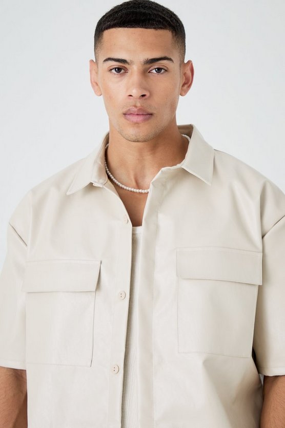 Kastiges Oversize PU-Hemd