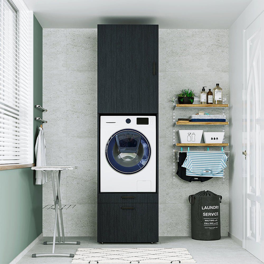 Roomart Waschmaschinenumbauschrank (Waschmaschinenschrank mit Schrankaufsatz Waschturm Mehrzweckschrank)